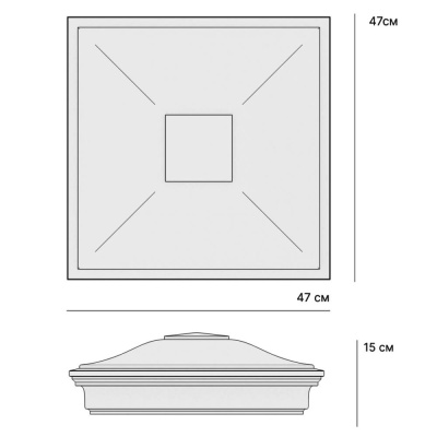 Колпак на столб забора ZKING МОНБЛАН Коричневый 1,5х1,5 кирпича размер под посадку 385х385мм чертеж размеры