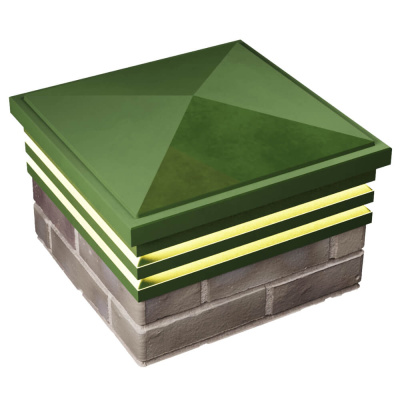 Колпак Бона на 1.5 кирпича Зеленый с подсветкой 2